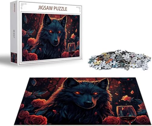 Puzzle Blume Puzzle 4000 Teile Wolf Holzpuzzle Erwachsene, Premium Quality Klassische Wooden Lernspiel, DIY Klassische Spaß Jigsaw Erwachsene, Challenging Game Jigsaws für Wohnkultur Geschenk x-1587 von Gmeignl