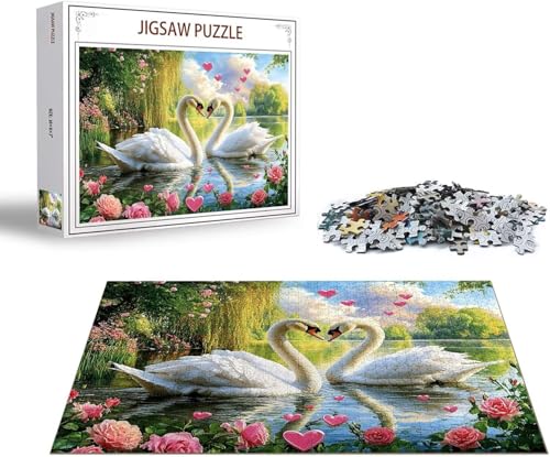 Puzzle Blume Puzzle 6000 Teile Schwan Holzpuzzle Erwachsene, Premium Quality Klassische Wooden Lernspiel DIY Klassische Spaß Jigsaw Erwachsene, Challenging Game Jigsaws für Wohnkultur Geschenk x-1551 von Gmeignl