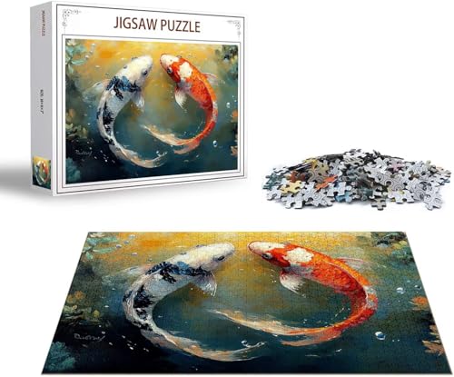 Puzzle Delphin Puzzle 1000 Teile Niedlich Holzpuzzle Erwachsene, Premium Quality Klassische Wooden Lernspiel, Klassische Spaß Jigsaw Erwachsene, Challenging Game Jigsaws für Wohnkultur Geschenk x-632 von Gmeignl