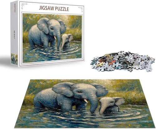 Puzzle Elefant Puzzle 4000 Teile Tier Holzpuzzle Erwachsene, Premium Quality Klassische Wooden Lernspiel, DIY Klassische Spaß Jigsaw Erwachsene, Challenging Game Jigsaws für Wohnkultur Geschenk x-14 von Gmeignl