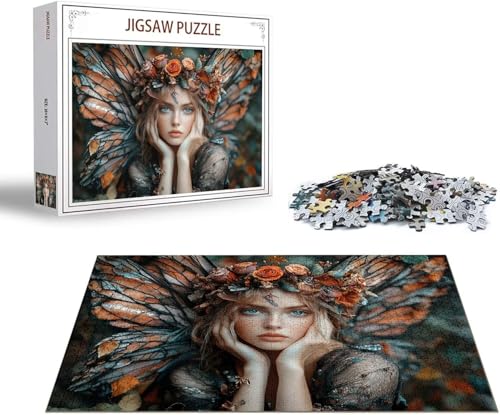 Puzzle Frau Puzzle 6000 Teile Schmetterling Holzpuzzle Erwachsene, Premium Quality Klassische Wooden Lernspiel DIY Klassische Spaß Jigsaw Erwachsene, Challenging Jigsaws für Wohnkultur Geschenk x-1479 von Gmeignl