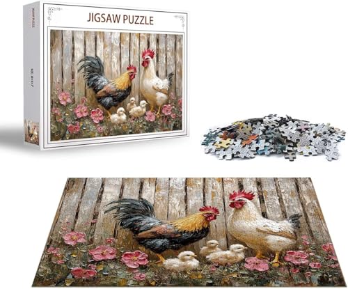 Puzzle Huhn Puzzle 4000 Teile Blume Holzpuzzle Erwachsene, Premium Quality Klassische Wooden Lernspiel, DIY Klassische Spaß Jigsaw Erwachsene, Challenging Game Jigsaws für Wohnkultur Geschenk x-1492 von Gmeignl
