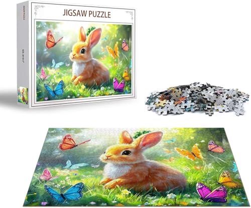 Puzzle Kaninchen Puzzle 4000 Teile Schmetterling Holzpuzzle Erwachsene, Premium Quality Klassische Wooden Lernspiel, DIY Spaß Jigsaw Erwachsene, Challenging Game Jigsaws für Wohnkultur Geschenk x-1487 von Gmeignl