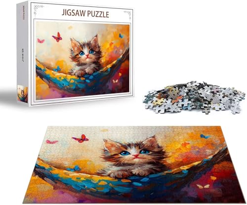 Puzzle Katze Puzzle 1000 Teile Schmetterling Holzpuzzle Erwachsene, Premium Quality Klassische Wooden Lernspiel, Klassische Spaß Jigsaw Erwachsene, Challenging Jigsaws für Wohnkultur Geschenk x-1484 Puzzle Katze Puzzle 1000 Teile Schmetterling Holzpuzzle Erwachsene, Premium Quality Klassische Wooden Lernspiel, Klassische Spaß Jigsaw Erwachsene, Challenging Jigsaws für Wohnkultur Geschenk x-1484 von Gmeignl