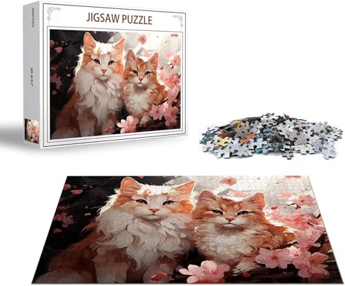 Puzzle Katze Puzzle 2000 Teile Blume Holzpuzzle Erwachsene, Premium Quality Klassische Wooden Lernspiel, DIY Klassische Spaß Jigsaw Erwachsene, Challenging Game Jigsaws für Wohnkultur Geschenk x-1465 von Gmeignl