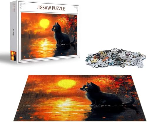 Puzzle Katze Puzzle 4000 Teile Landschaft Holzpuzzle Erwachsene, Premium Quality Klassische Wooden Lernspiel, DIY Klassische Spaß Jigsaw Erwachsene, Challenging Jigsaws für Wohnkultur Geschenk x-1525 von Gmeignl