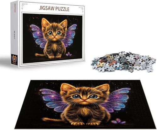 Puzzle Katze Puzzle 4000 Teile Niedlich Holzpuzzle Erwachsene, Premium Quality Klassische Wooden Lernspiel, Klassische Spaß Jigsaw Erwachsene, Challenging Game Jigsaws für Wohnkultur Geschenk x-1387 von Gmeignl