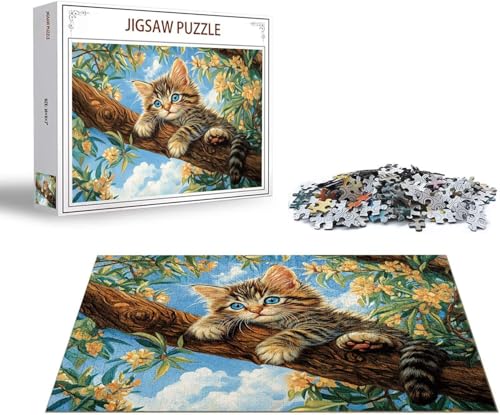 Puzzle Katze Puzzle 4000 Teile Tier Holzpuzzle Erwachsene, Premium Quality Klassische Wooden Lernspiel, DIY Klassische Spaß Jigsaw Erwachsene, Challenging Game Jigsaws für Wohnkultur Geschenk x-1521 von Gmeignl