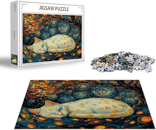 Puzzle Katze Puzzle 6000 Teile Blume Holzpuzzle Erwachsene, Premium Quality Klassische Wooden Lernspiel, DIY Klassische Spaß Jigsaw Erwachsene, Challenging Game Jigsaws für Wohnkultur Geschenk x-1060 von Gmeignl