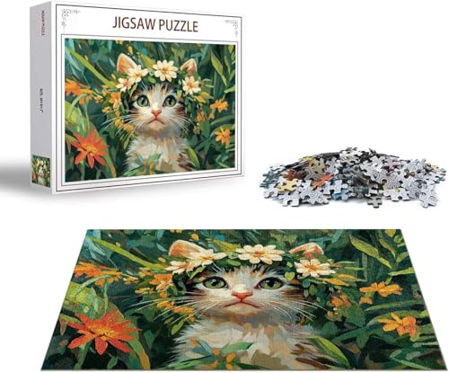 Puzzle Katze Puzzle 6000 Teile Tier Holzpuzzle Erwachsene, Premium Quality Klassische Wooden Lernspiel, DIY Klassische Spaß Jigsaw Erwachsene, Challenging Game Jigsaws für Wohnkultur Geschenk x-1259 von Gmeignl