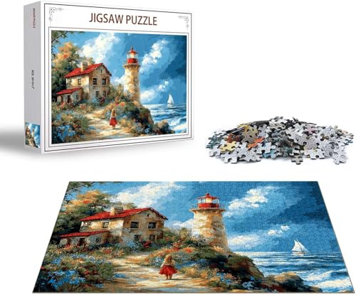 Puzzle Leuchtturm Puzzle 2000 Teile Landschaft Holzpuzzle Erwachsene, Premium Quality Klassische Wooden Lernspiel, DIY Spaß Jigsaw Erwachsene, Challenging Game Jigsaws für Wohnkultur Geschenk x-1273 von Gmeignl