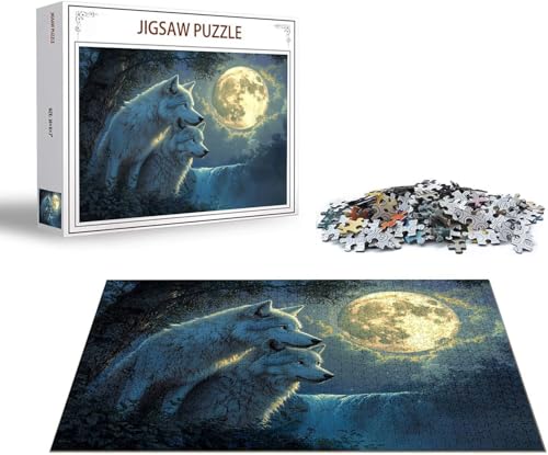 Puzzle Mond Puzzle 6000 Teile Wolf Holzpuzzle Erwachsene, Premium Quality Klassische Wooden Lernspiel, DIY Klassische Spaß Jigsaw Erwachsene, Challenging Game Jigsaws für Wohnkultur Geschenk x-1379 von Gmeignl