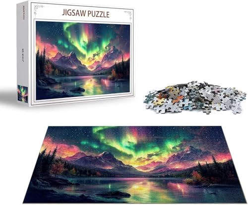 Puzzle Nordlicht Puzzle 4000 Teile Landschaft Holzpuzzle Erwachsene, Premium Quality Klassische Wooden Lernspiel, DIY Spaß Jigsaw Erwachsene, Challenging Game Jigsaws für Wohnkultur Geschenk x-1520 von Gmeignl