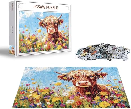 Puzzle Ochse Puzzle 4000 Teile Blume Holzpuzzle Erwachsene, Premium Quality Klassische Wooden Lernspiel, DIY Klassische Spaß Jigsaw Erwachsene, Challenging Game Jigsaws für Wohnkultur Geschenk x-1356 von Gmeignl