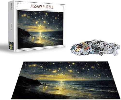 Puzzle Sternenhimmel Puzzle 6000 Teile Strand Holzpuzzle Erwachsene, Premium Quality Klassische Wooden Lernspiel, DIY Spaß Jigsaw Erwachsene, Challenging Game Jigsaws für Wohnkultur Geschenk x-1351 von Gmeignl