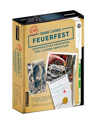 Gmeiner, Dark Cases – Feuerfest, Kooperatives Krimispiel mit Online-Elementen, Realistische Ermittlungsarbeit, Perfekt für Krimi-Fans, Für 1 bis 6 Spieler ab 14 Jahren von Gmeiner-Verlag