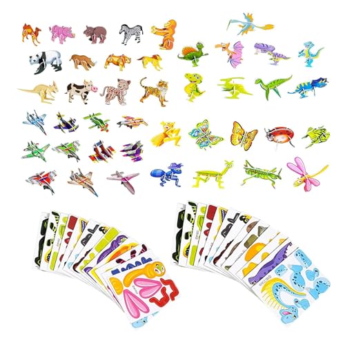 3D -Bildungsrätsel - Kinderbauspiele in der Versammlung | 100 thematische Stücke Dinosaurier, Flugzeuge, Insekten, Tiere |, kreativ, verspielt, handgefertigt, farbenfrohe motorische Fähigkeiten 3D -Bildungsrätsel - Kinderbauspiele in der Versammlung | 100 thematische Stücke Dinosaurier, Flugzeuge, Insekten, Tiere |, kreativ, verspielt, handgefertigt, farbenfrohe motorische Fähigkeiten von Gmokluytw