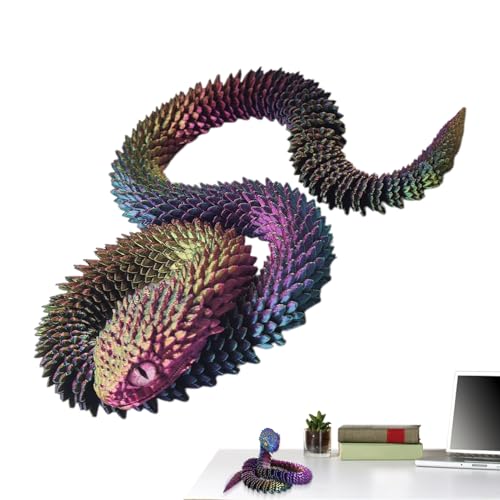 Gmokluytw 3D-gedruckte Schlange | Flexibles Reptil-Spielzeug | Bewegliches Schlangenmodell mit Gelenken für Kinder & Erwachsene | Bunt, langlebig, ideal als Schreibtischdeko & Fidget-Spielzeug Gmokluytw 3D-gedruckte Schlange | Flexibles Reptil-Spielzeug | Bewegliches Schlangenmodell mit Gelenken für Kinder & Erwachsene | Bunt, langlebig, ideal als Schreibtischdeko & Fidget-Spielzeug von Gmokluytw