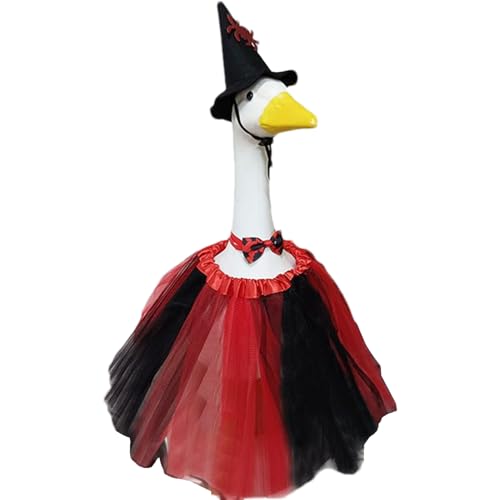 Gmokluytw Gänse Halloween Kostüme - Gartentier Dekoration - Kostüm Zubehör mit Rock und Hut für Garten Feiertagsparty Dekoration und 58 cm Gänse Statue von Gmokluytw