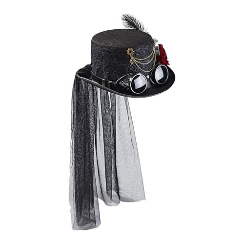 Gmokluytw Gothic Hut - Zylinderhüte Für Damen | Kopfaccessoires Für Cosplay Kostüm Requisiten Halloween Maskenball Festival Gmokluytw Gothic Hut - Zylinderhüte Für Damen | Kopfaccessoires Für Cosplay Kostüm Requisiten Halloween Maskenball Festival von Gmokluytw