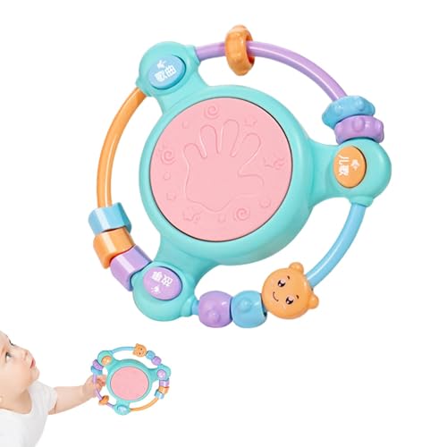 Gmokluytw Handtrommel für Kinder, Kinder Handtrommel - Perlenrassel Shaker -Trommel mit Licht - Multifunktionales sensorisches Handgriff pädagogisches Spielzeug für , Mädchen, Gmokluytw Handtrommel für Kinder, Kinder Handtrommel - Perlenrassel Shaker -Trommel mit Licht - Multifunktionales sensorisches Handgriff pädagogisches Spielzeug für , Mädchen, von Gmokluytw