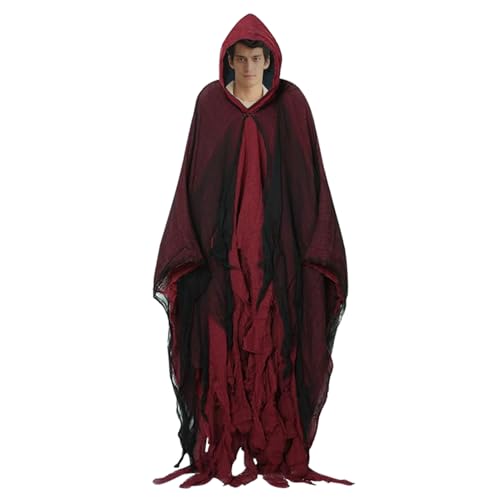 Gmokluytw Hooded haloween Cape - Langes Unisex -Kostüm - Zauberermantel, Vampir, Prinz oder Hexe - Kostüm für Haunted House, Cosplay, Party -Accessoire, resistenter Stoff, Licht, 190 cm von Gmokluytw