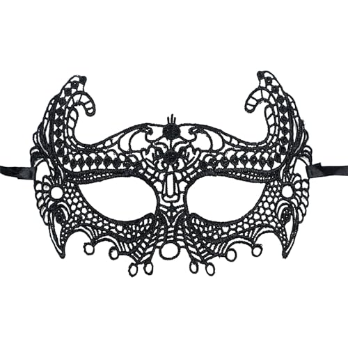 Gmokluytw Lace Schwarz Augenmaske | Damen Karneval Gesichtsmaske | Halloween Karneval Blindfold für Damen Teenager Mädchen Bühnenauftritt Geburtstag Gmokluytw Lace Schwarz Augenmaske | Damen Karneval Gesichtsmaske | Halloween Karneval Blindfold für Damen Teenager Mädchen Bühnenauftritt Geburtstag von Gmokluytw