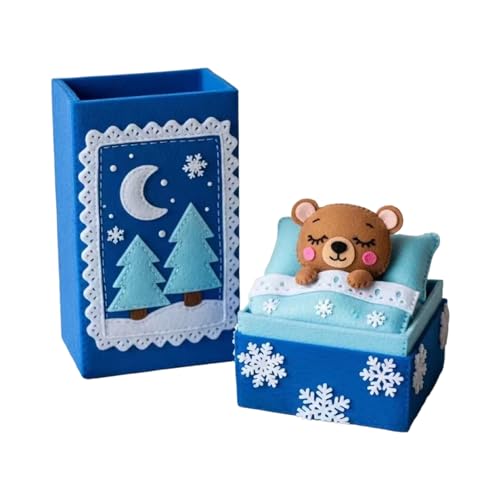 Gmokluytw Mini Bär Kuscheltier | Niedliche Tier Spielzeug Deko | Bär in Box,Für Valentinstag Babygeschenk Weihnachten Geburtstag Abschluss von Gmokluytw