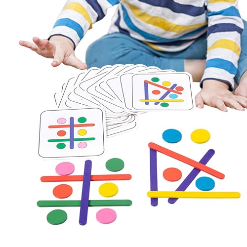 Gmokluytw Regenbogen-Stick-Spielzeug,Rich Card Patterns Design Lernspiel | Denksportspielzeug und frühes Lernspielzeug, pädagogisches Geschenk für Kinder, und Mädchen von Gmokluytw