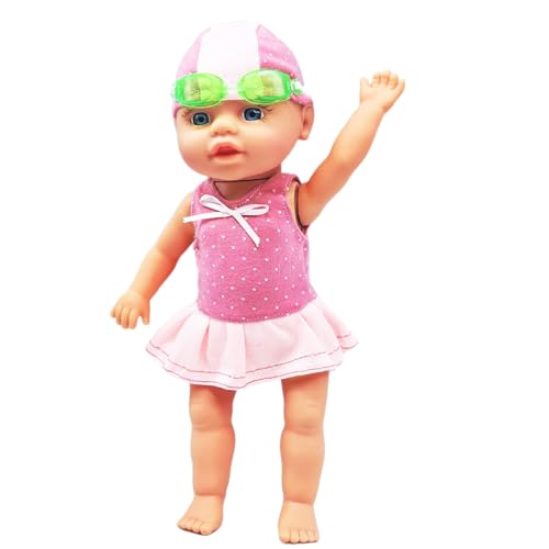 Gmokluytw Schwimmende Babypuppe,Wasserdichtes Schwimm-Spielzeug Mit Beweglichen Gliedern | Kleinkinder Reisespielzeug Familienzeit Sommer Sonniger Sand Badewanne von Gmokluytw
