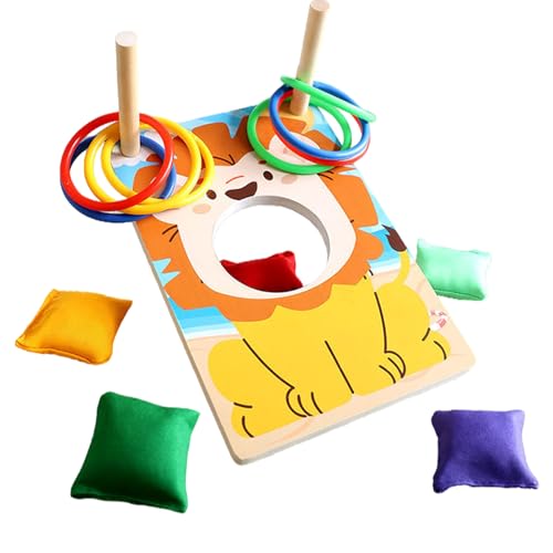 Gmokluytw Tütenspiel – Wurfspiel mit weichen Cartoon-Beuteln, interaktives Holzspielzeug mit Bewertung für Gruppenaktivitäten ab 3 Jahren Kinder Erwachsene von Gmokluytw