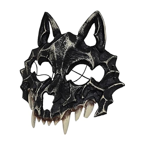 Halloween -Schädel -Kopfbedeckung - Realistische Tiermaske - Pu Foam Wolf Skull Maske Für Maskerade & Rollenspiel | Verstellbare Horrorkostüm -Requisite, Knochenbiestmaske, Kopfbedeckung Im Japanische von Gmokluytw