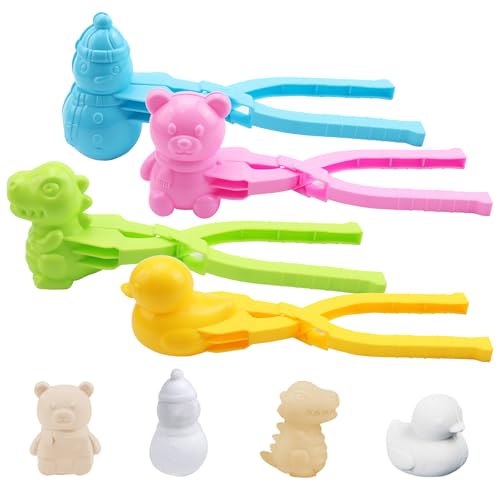 GmwyCzV 4 Stück Schneeball Former, Mini-Tierformen Schneeformen Spielzeug, Kunststoff Sandball Schneeball Clip, Winter Schneeball Maker Form Spielzeug, für Kinder Schneeballschlachten Schneespielzeuge GmwyCzV 4 Stück Schneeball Former, Mini-Tierformen Schneeformen Spielzeug, Kunststoff Sandball Schneeball Clip, Winter Schneeball Maker Form Spielzeug, für Kinder Schneeballschlachten Schneespielzeuge von GmwyCzV