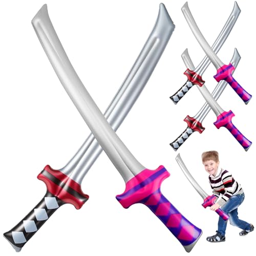 GmwyCzV 6 Stück Aufblasbare Schwerter, 75CM Ninja Inflatable Katana Sword, Aufblasbare Piratenschwerter aus PVC-Material, Ninja Schwert Kinder für Schwimmbadparty Geburtstag Cosplay Halloween GmwyCzV 6 Stück Aufblasbare Schwerter, 75CM Ninja Inflatable Katana Sword, Aufblasbare Piratenschwerter aus PVC-Material, Ninja Schwert Kinder für Schwimmbadparty Geburtstag Cosplay Halloween von GmwyCzV