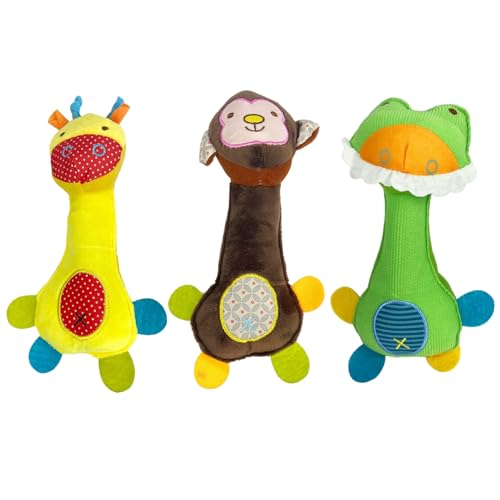 Interaktives Hundespielzeug mit weichem Quietscher – Quietschspielzeug für Hunde, Stofftierpuppe, Plüsch, Cartoon-Affe, Hirsch, Spielzeug für kleine, mittelgroße und große Hunde von Gnaillxc