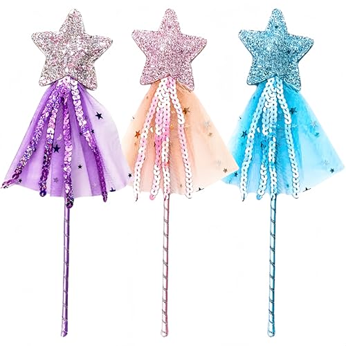 Prinzessin Stern Zauberstab Set 30cm Glitzer Tüll Feenstäbe Lila Rosa Blau 3er Pack Prinzessin Stern Zauberstab Set 30cm Glitzer Tüll Feenstäbe Lila Rosa Blau 3er Pack von Gnepief