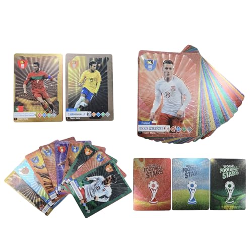 World Football Stars Sammelkarten Kollektion, Holografisches Design, 55-teiliges Set, Mehrfarbig World Football Stars Sammelkarten Kollektion, Holografisches Design, 55-teiliges Set, Mehrfarbig von Gnepief