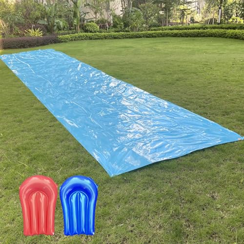 Gnimihz Slip and Slide 031 12,2 x 1,8 m, strapazierfähig, mit 2 Bodyboards, dickere Rasenwasserrutsche, reißfestes Design, einfach aufzubauen, Hinterhof, Sommer, Outdoor, Wasserspiel für Erwachsene Gnimihz Slip and Slide 031 12,2 x 1,8 m, strapazierfähig, mit 2 Bodyboards, dickere Rasenwasserrutsche, reißfestes Design, einfach aufzubauen, Hinterhof, Sommer, Outdoor, Wasserspiel für Erwachsene von Gnimihz