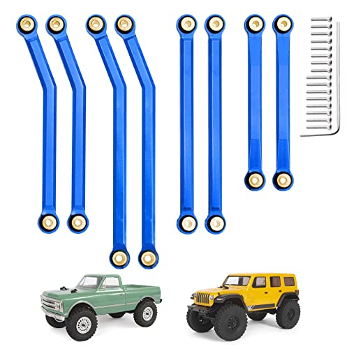 GoHobby Lenkverbindungs-Set mit hohem Abstand für Axial SCX24 C10 AXI00001 Wrangler JLU AXI00002, 8 Stück (blau) von GoHobby
