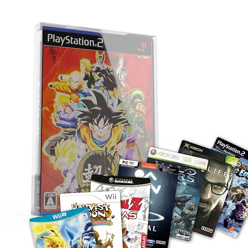 GoatWard Durchsichtige Videospielbox für Playstation 2, Xbox 360, DVD, PC, Xbox, Wii und Wii U - Retro-Videospielbox 14 * 19,6 * 1,8cm, PET Game Protector (Playstation 2) (10 Stück) von GoatWard