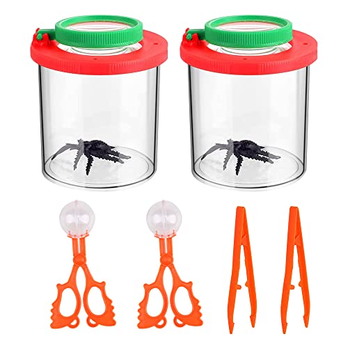 Gobesty 2 Stück Becherlupe Set, becherlupen lupenglas für Kinder, becherlupen Mit Plastik Pinzette Lupendose Lupenbecher, Vergrößerung Insektenbox für Insekten Kinder forschen Wissenschaft/Biologie Gobesty 2 Stück Becherlupe Set, becherlupen lupenglas für Kinder, becherlupen Mit Plastik Pinzette Lupendose Lupenbecher, Vergrößerung Insektenbox für Insekten Kinder forschen Wissenschaft/Biologie von Gobesty