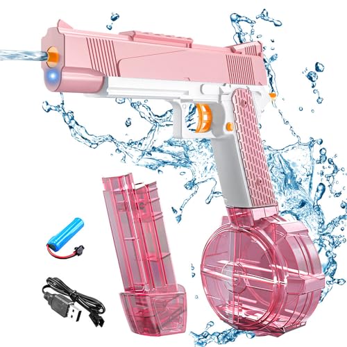 Gobesty Wasserpistole Elektrisch, 280CC+50CC Große Kapazität Automatische Wasserpistole, Wasserspritzpistole Water Gun mit großer reichweite Wassersprüher Pool Strand Spielzeug Gobesty Wasserpistole Elektrisch, 280CC+50CC Große Kapazität Automatische Wasserpistole, Wasserspritzpistole Water Gun mit großer reichweite Wassersprüher Pool Strand Spielzeug von Gobesty