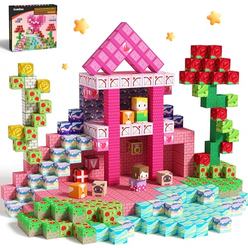 GobiDex 100 Stück Magnetblöcke, Prinzessinnen-Bauspielzeug für Mädchen ab 3 Jahren, spielbasiertes Bau-MagWonder mit STEM-Magnet-Bauset, sensorische Geschenke für Kindergeburtstag, 2,5 cm GobiDex 100 Stück Magnetblöcke, Prinzessinnen-Bauspielzeug für Mädchen ab 3 Jahren, spielbasiertes Bau-MagWonder mit STEM-Magnet-Bauset, sensorische Geschenke für Kindergeburtstag, 2,5 cm von GobiDex