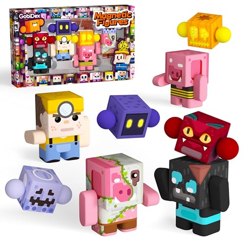 GobiDex 8 teiliges Figurenpaket Magnetische BausteineFiguren Bewegliche Charaktere und Tiere Kompatibel mit MagWonder Magnetic Blocks Pädagogisches Rollenspiel Spielzeug für Kinder ab 3 Jahren von GobiDex