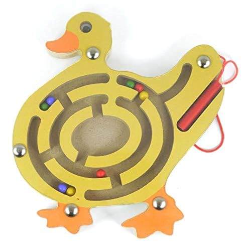 Gobus Mini Animals Shape Bead Maze Bunte hölzerne Mini Tiere Form Stift Fahren Perlen Labyrinth pädagogisches Spielzeug Geschenk für Kinder (Duck Ente) von Oostifun