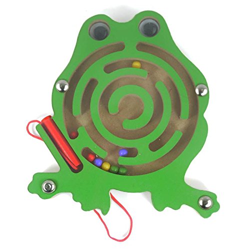 Oostifun Gobus Mini Animals Shape Bead Maze Bunte hölzerne Mini Tiere Form Stift Fahren Perlen Labyrinth pädagogisches Spielzeug Geschenk für Kinder (Frog Frosch) von Oostifun