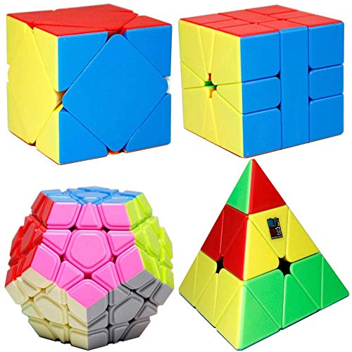 Gobus MoYu MeiLong 4 Puzzle Cubes, einschließlich 3x3 Pyraminx Pyramid Cube + 3x3 Megaminx Dodecahedron Cube + Skewb Cube + SQ1 Cube, gut verpackt in Geschenkverpackung von Oostifun