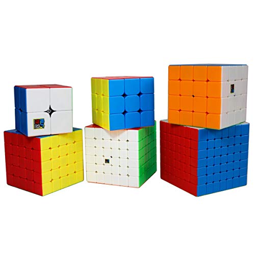 Gobus MoYu MoFangJiaoShi Speed Cube 2x2 3x3 4x4 5x5 6x6 7x7 Zauberwürfel Puzzle Cubes Set, Packung mit 6 Puzzle Cubes Collection Geschenkset (Stickerless) von Oostifun