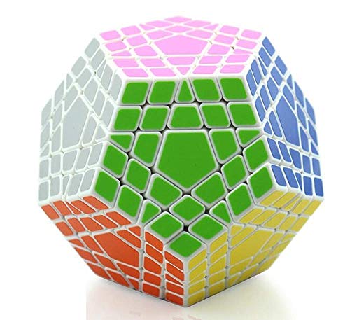 Gobus ShengShou 5x5 Megaminx Dodekaeder 5x5 Gigaminx Megaminx Würfel 12 Oberfläche, 5 Sterne Schwierigkeitsgrad (Weiß) von Oostifun