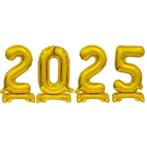 Godan Folienballon stehend Zahl 2025 Gold Silvester von GODAN